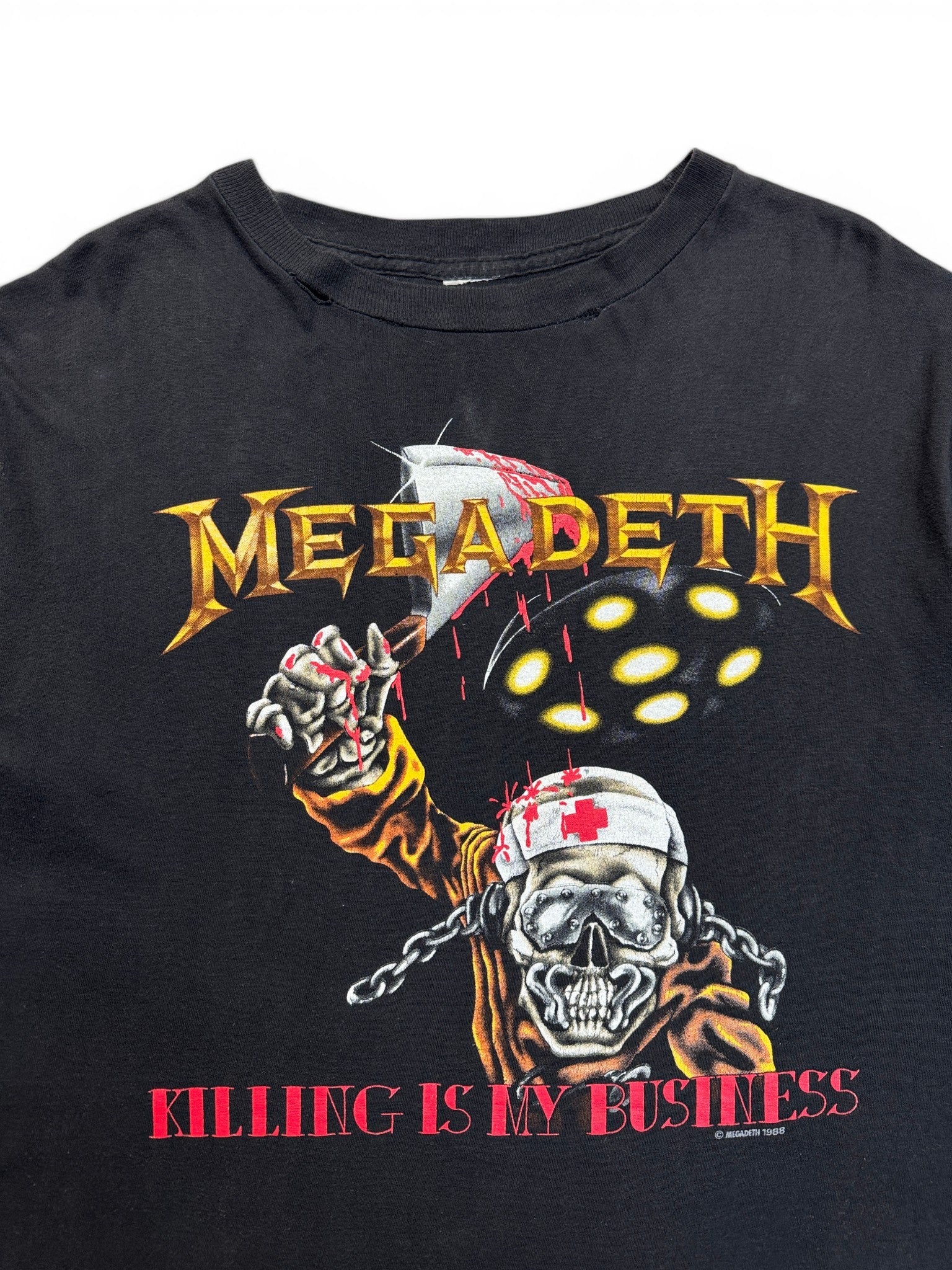 1988 Tour Shirt Megadeth "Killing is my business" Single Stitch Schwarz L-XL