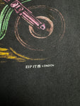 Vintage Zip It London Shirt 90s Skull Biker Print Schwarz L-XL