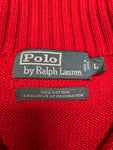 90s Ralph Lauren Strickpulli 1/3 Reißverschluss Rot L