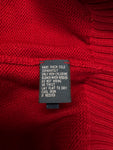 90s Ralph Lauren Strickpulli 1/3 Reißverschluss Rot L