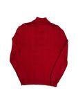 90s Ralph Lauren Strickpulli 1/3 Reißverschluss Rot L