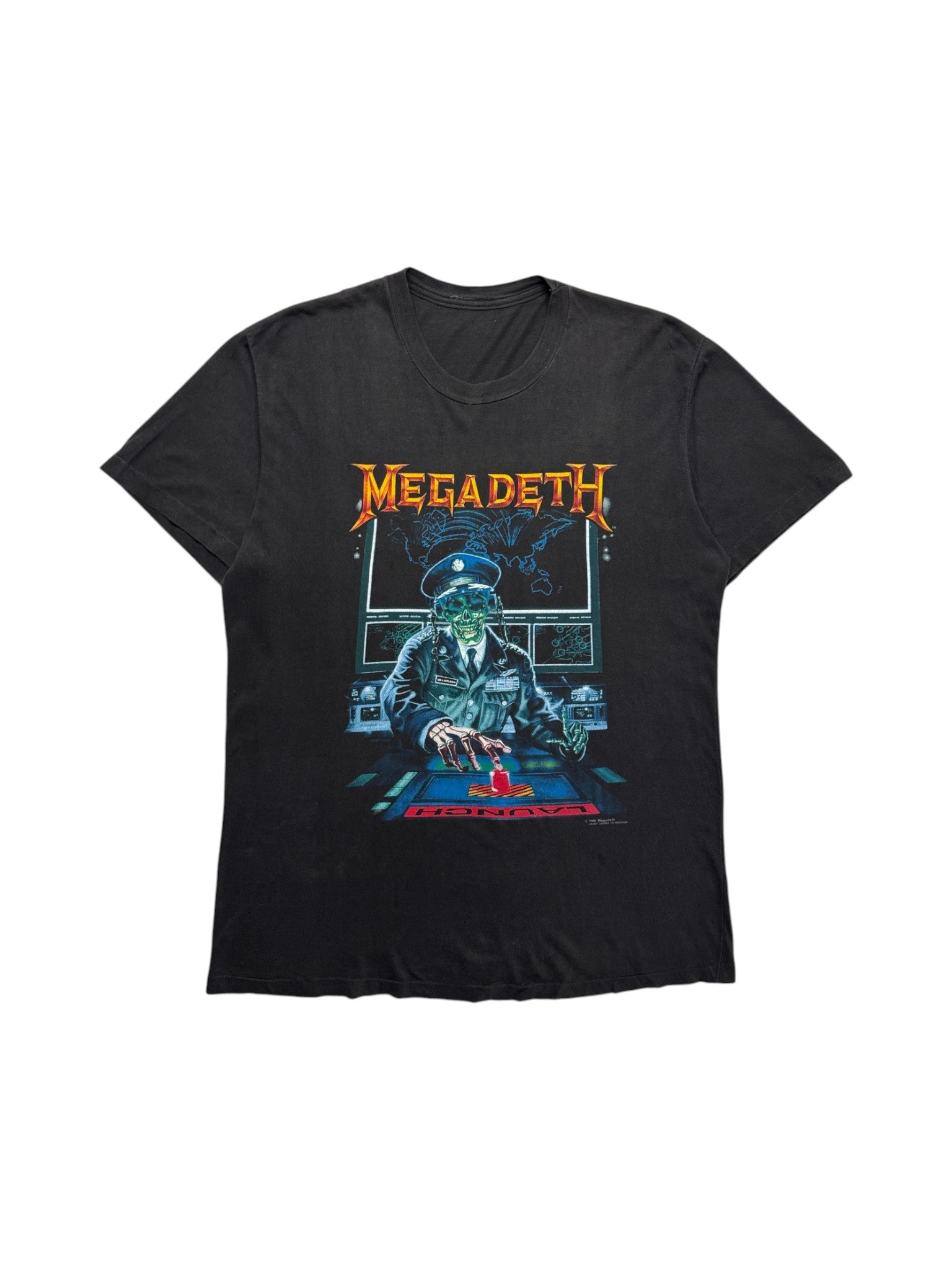 1990 Tour Shirt Megadeth Single Stitch Schwarz L-XL