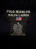 90s Polo Jeans Co. By Ralph Lauren Damen Flaggenpullover Wolle Made In Hong Kong Dunkelblau M