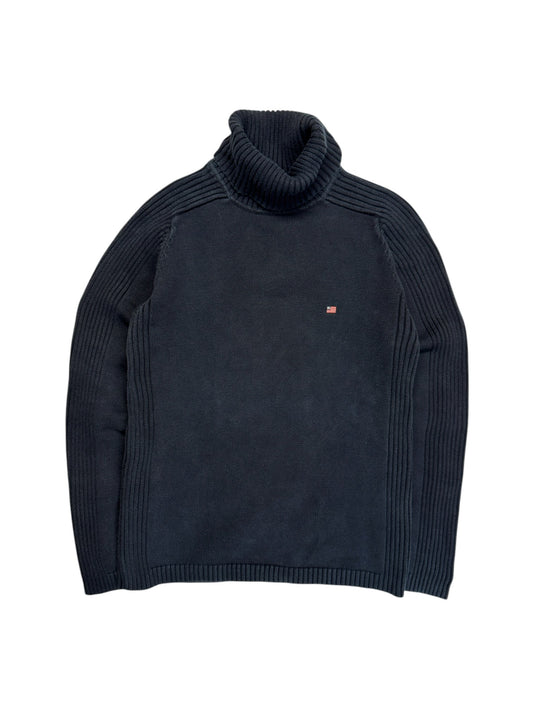90s Polo Jeans Co. By Ralph Lauren Rollkragenpullover Heavy Knit Made In Hong Kong Dunkelblau XL