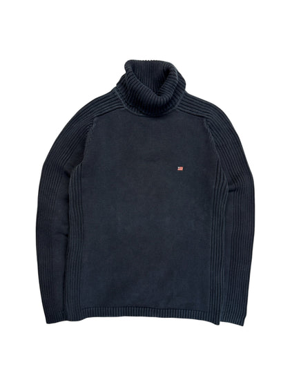 90s Polo Jeans Co. By Ralph Lauren Rollkragenpullover Heavy Knit Made In Hong Kong Dunkelblau XL