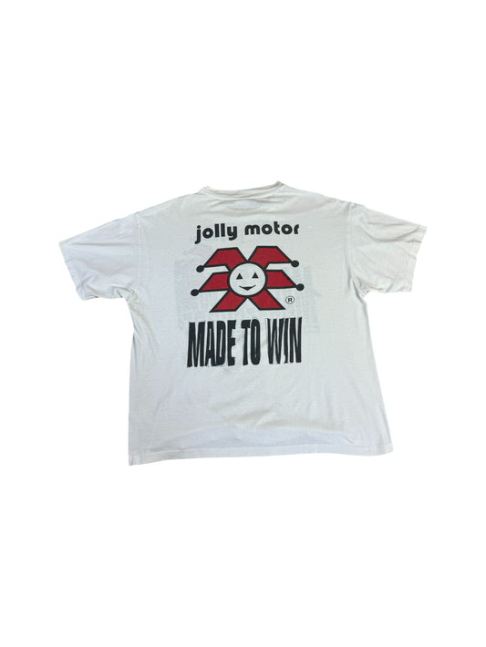 Vintage Hanes Shirt 1999 "Jolly Motor, made to win, offshore racing, serie limitata" Weiß XL