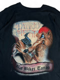 Vintage Weber Shirt 90s "Rat Biker Tattoo" Paper Thin Single Stitch Schwarz XL