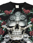 Vintage Shirt 90s Skull Gun Roses Reaper Tattoo Single Stitch Schwarz M-L