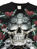 Vintage Shirt 90s Skull Gun Roses Reaper Tattoo Single Stitch Schwarz M-L