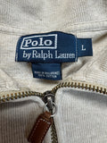 90s Ralph Lauren Strickpullover 1/3 Reißverschluss Hellbraun L