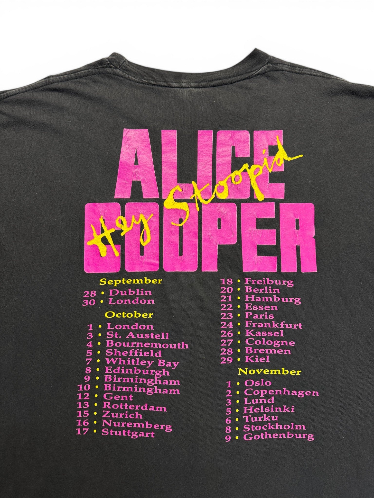 1991 Tour Shirt Alice Cooper "Hey stoopid" Single Stitch Schwarz (One Size) XL-XXL