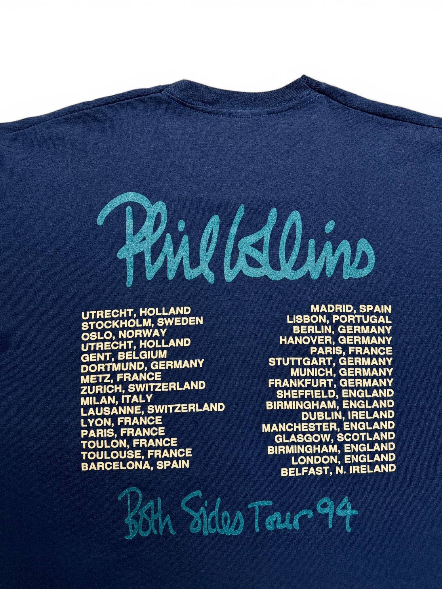 1994 Screen Stars Shirt Phil Collins "Both Sides Tour" Single Stitch Dunkelblau XL
