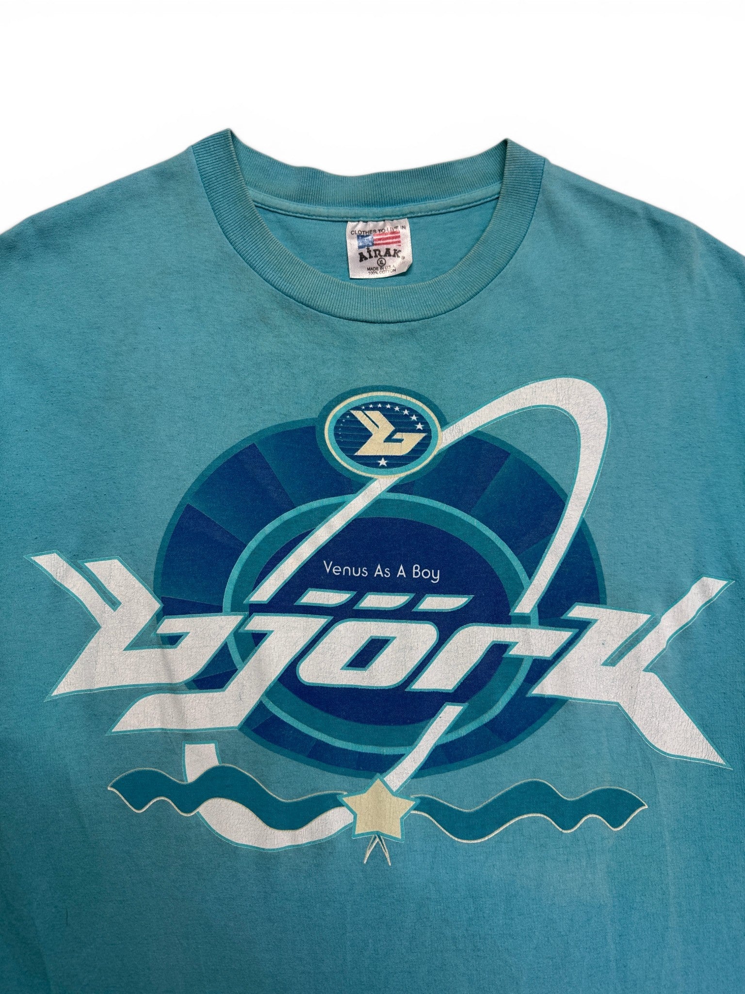 Rare! 1994 Airak Shirt Björk "Venus As A Boy" Single Stitch Made In USA Türkis XL