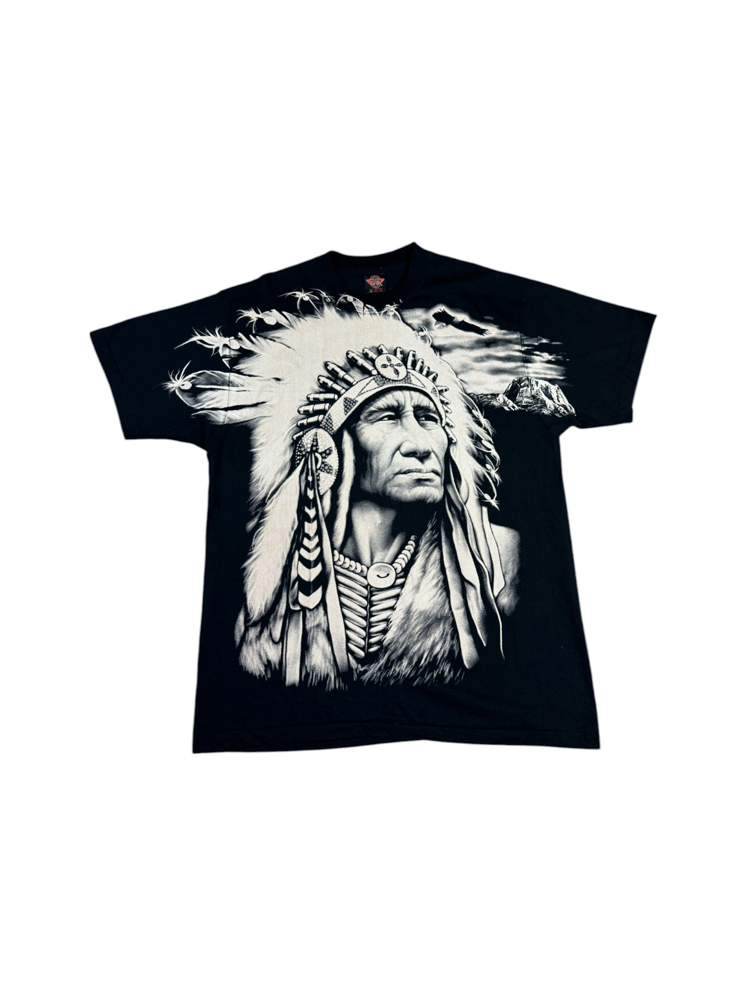 Rock Eagle Shirt Nativ American Single Stitch Schwarz XL - RareRags