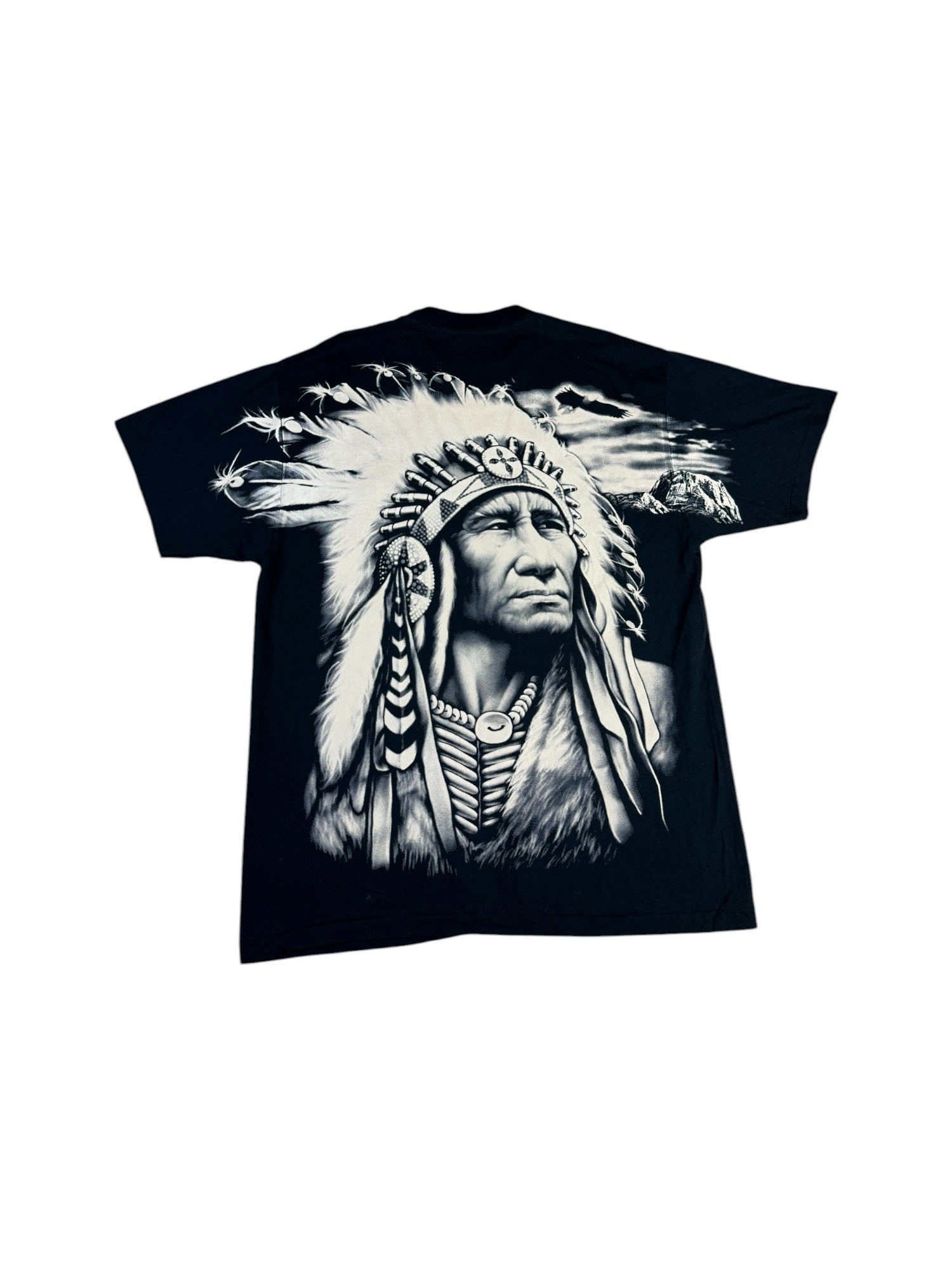 Rock Eagle Shirt Nativ American Single Stitch Schwarz XL - RareRags