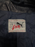 80s Puma x Udo Jürgens 2in1 Lederjacke/-weste Nappa Dunkelblau (48) S-M