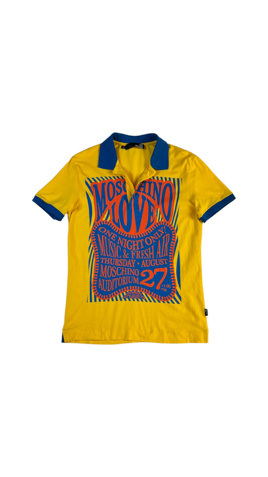 Moschino PoloShirt 00s "Love" Gelb Bunt S