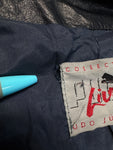 80s Puma x Udo Jürgens 2in1 Lederjacke/-weste Nappa Dunkelblau (48) S-M