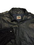 80s Puma x Udo Jürgens 2in1 Lederjacke/-weste Nappa Dunkelblau (48) S-M