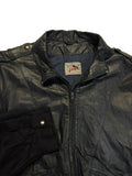 80s Puma x Udo Jürgens 2in1 Lederjacke/-weste Nappa Dunkelblau (48) S-M