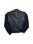 80s Puma x Udo Jürgens 2in1 Lederjacke/-weste Nappa Dunkelblau (48) S-M