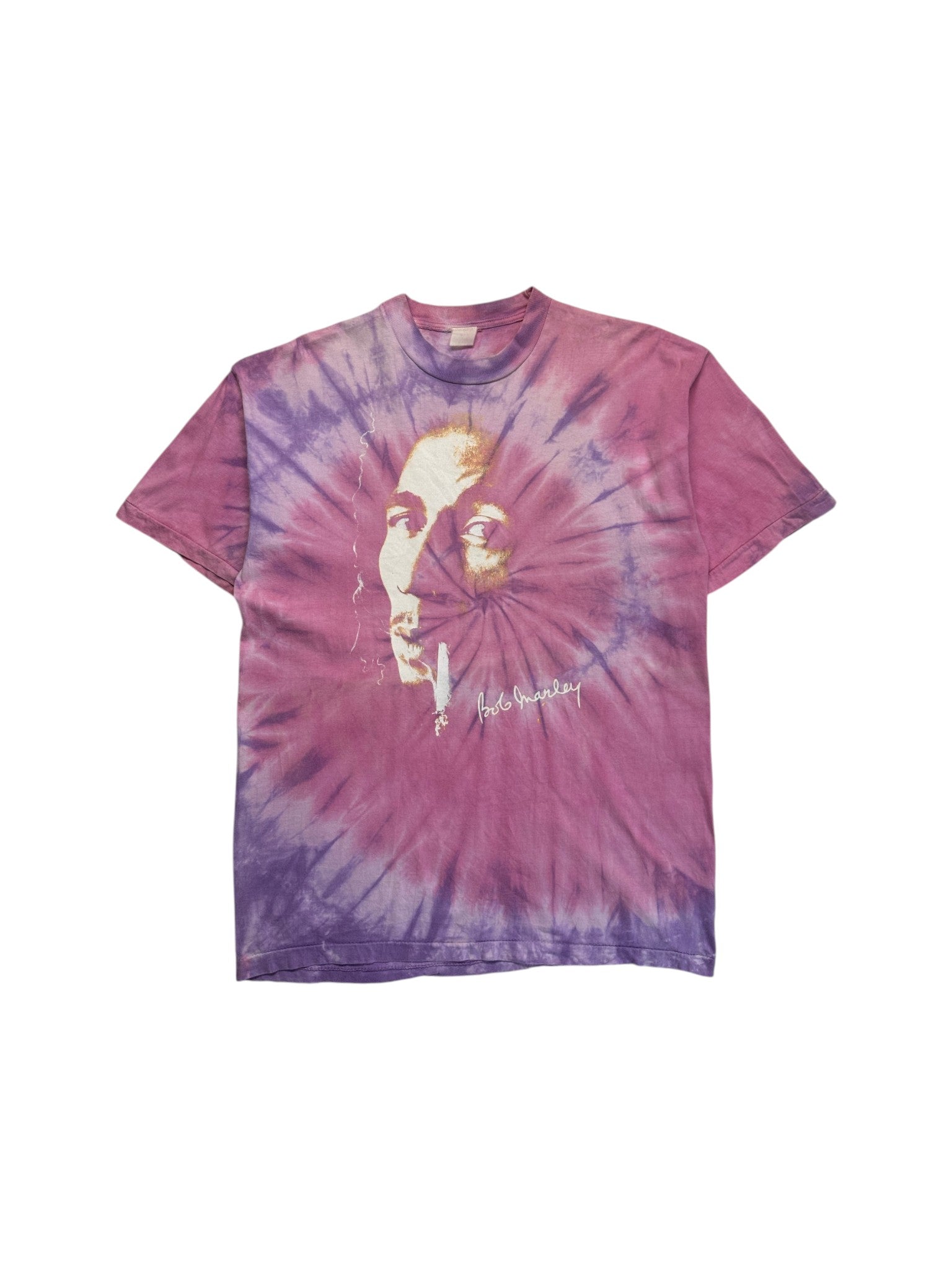 90s Tie Dye Shirt Bob Marley Single Stitch Rosa Lila XL-XXL