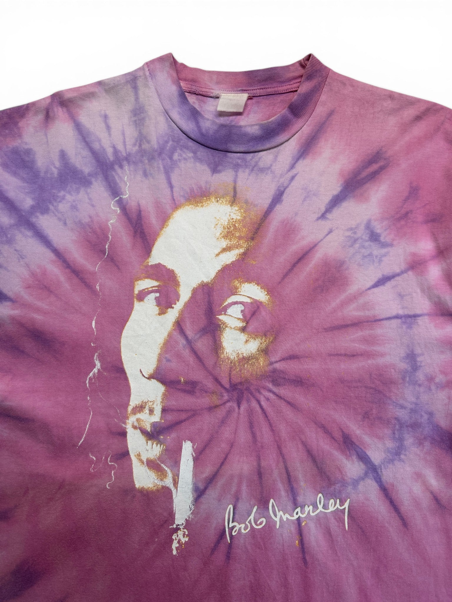 90s Tie Dye Shirt Bob Marley Single Stitch Rosa Lila XL-XXL