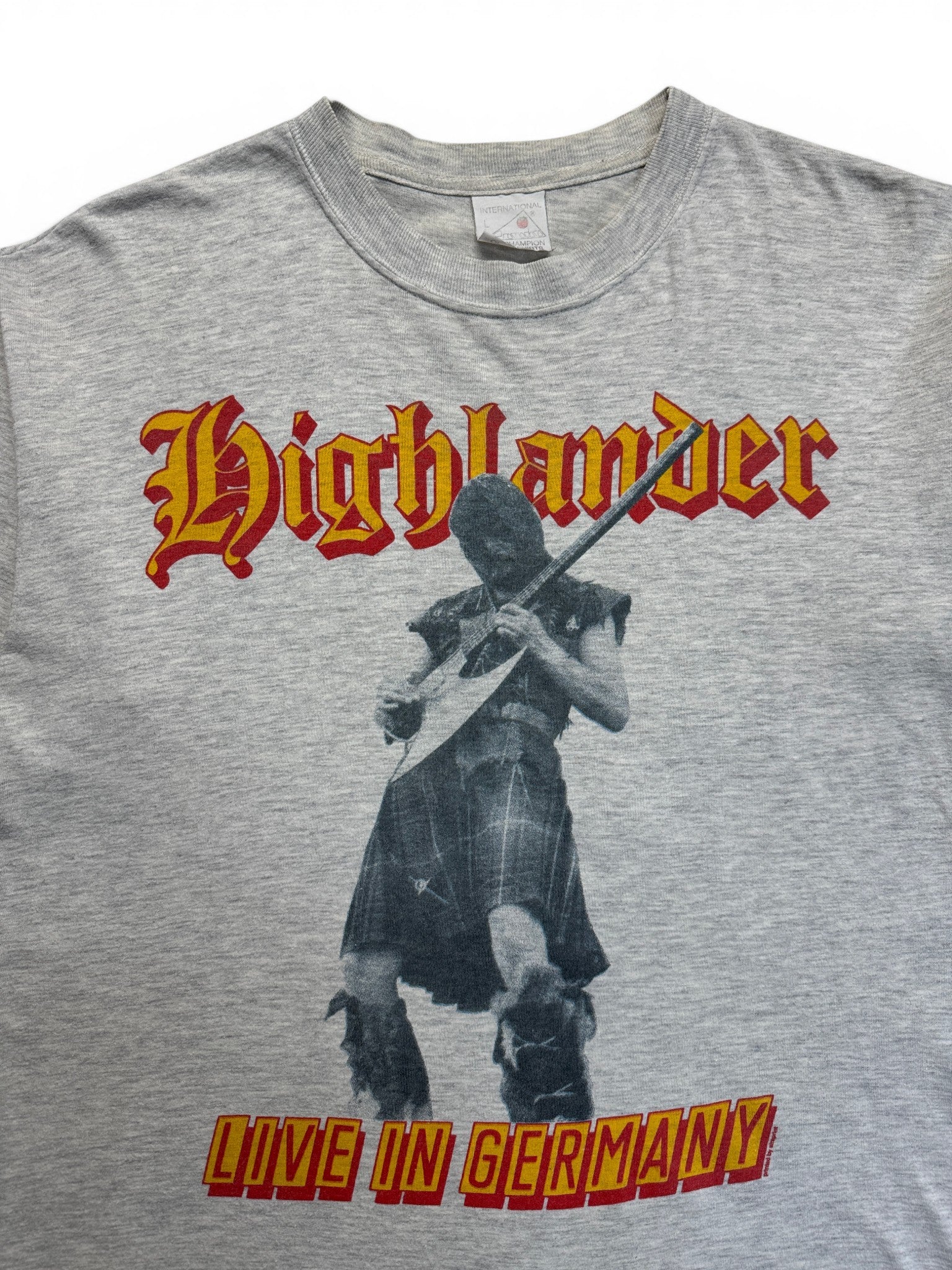 90s Promodoro Shirt Highlander Live In Germany Single Stitch Grau L