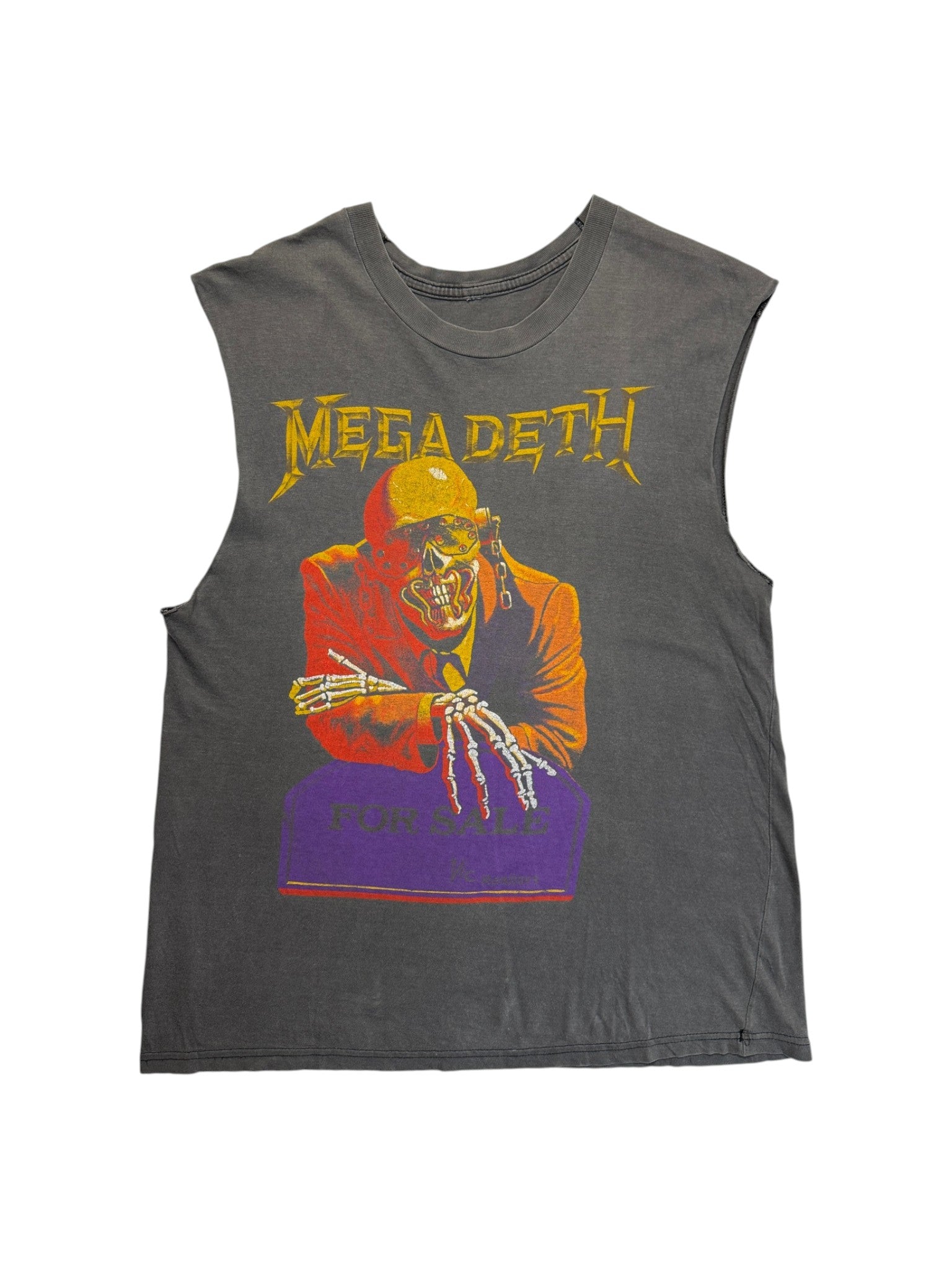 1986 Megadeth Tanktop Cut Off Sleeve "Peace sells... but who's buying?" Single Stitch Schwarz M-L