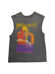 1986 Megadeth Tanktop Cut Off Sleeve "Peace sells... but who's buying?" Single Stitch Schwarz M-L