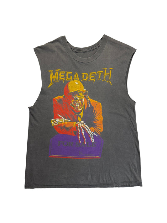 1986 Megadeth Tanktop Cut Off Sleeve "Peace sells... but who's buying?" Single Stitch Schwarz M-L