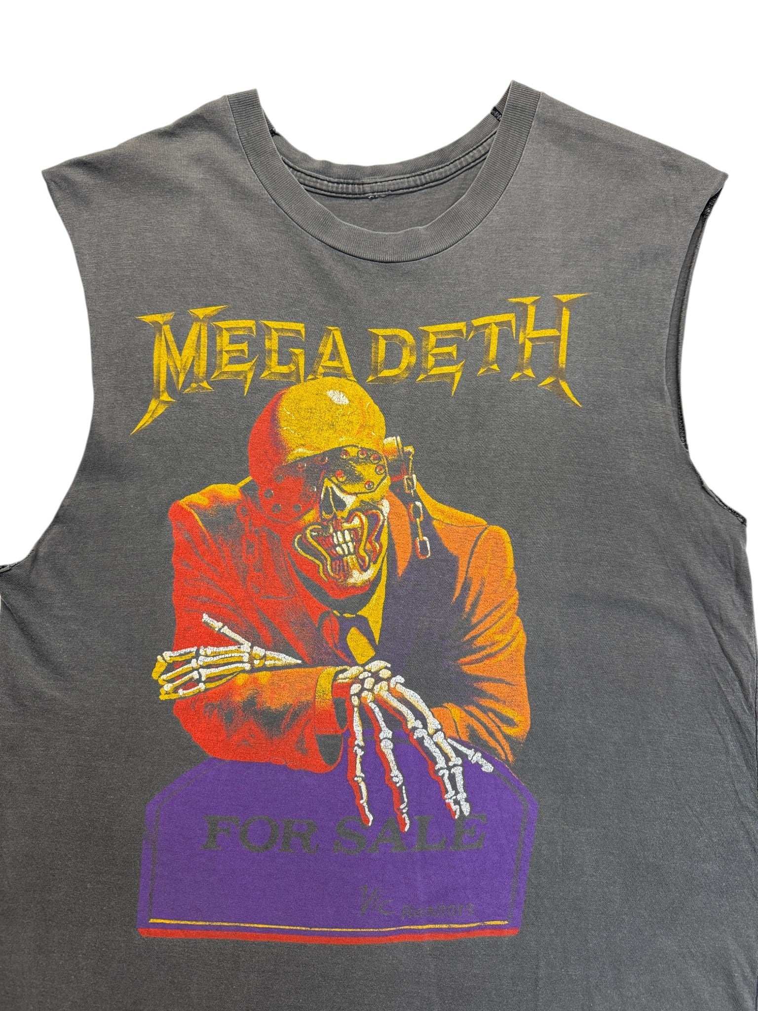 1986 Megadeth Tanktop Cut Off Sleeve "Peace sells... but who's buying?" Single Stitch Schwarz M-L