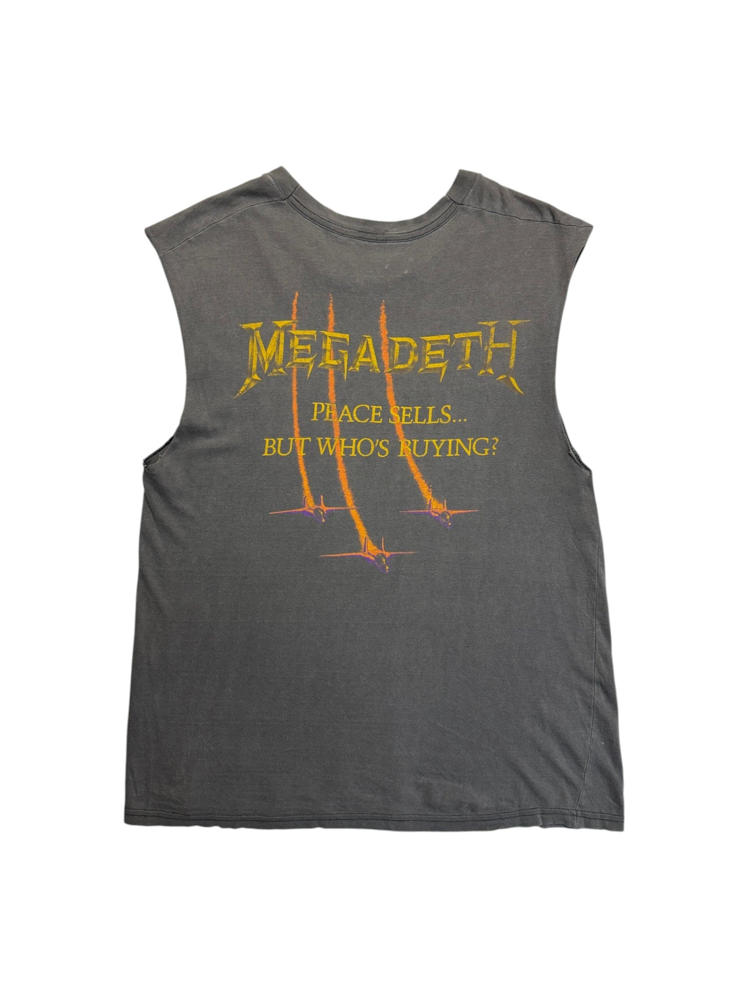 1986 Megadeth Tanktop Cut Off Sleeve "Peace sells... but who's buying?" Single Stitch Schwarz M-L