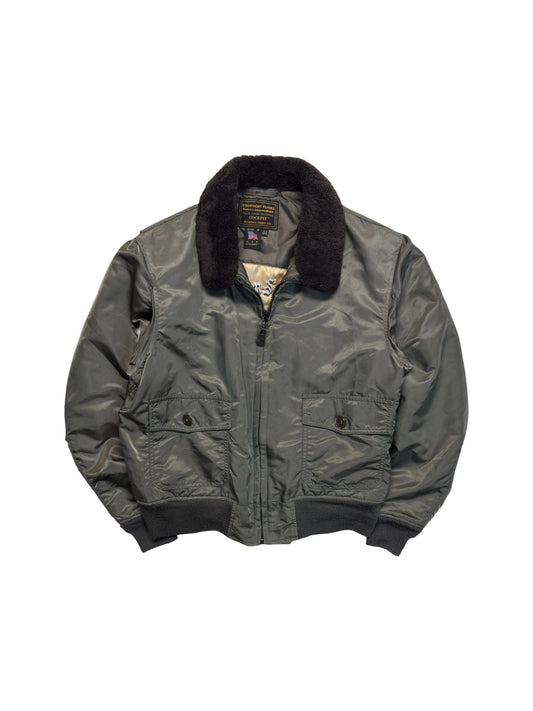 90s Cockpit USA G-1 Flight Jacket M-422A "The Nation Salutes You"-Edition Made In USA Khaki 44 L-XL