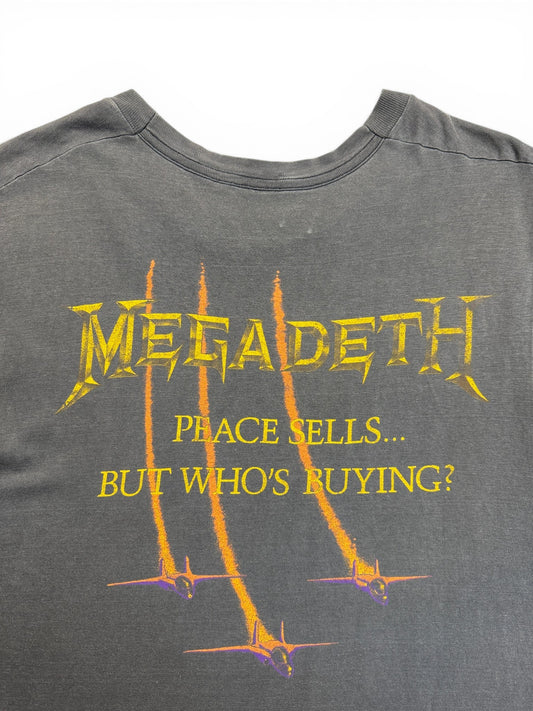 1986 Megadeth Tanktop Cut Off Sleeve "Peace sells... but who's buying?" Single Stitch Schwarz M-L