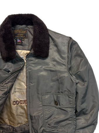 90s Cockpit USA G-1 Flight Jacket M-422A "The Nation Salutes You"-Edition Made In USA Khaki 44 L-XL