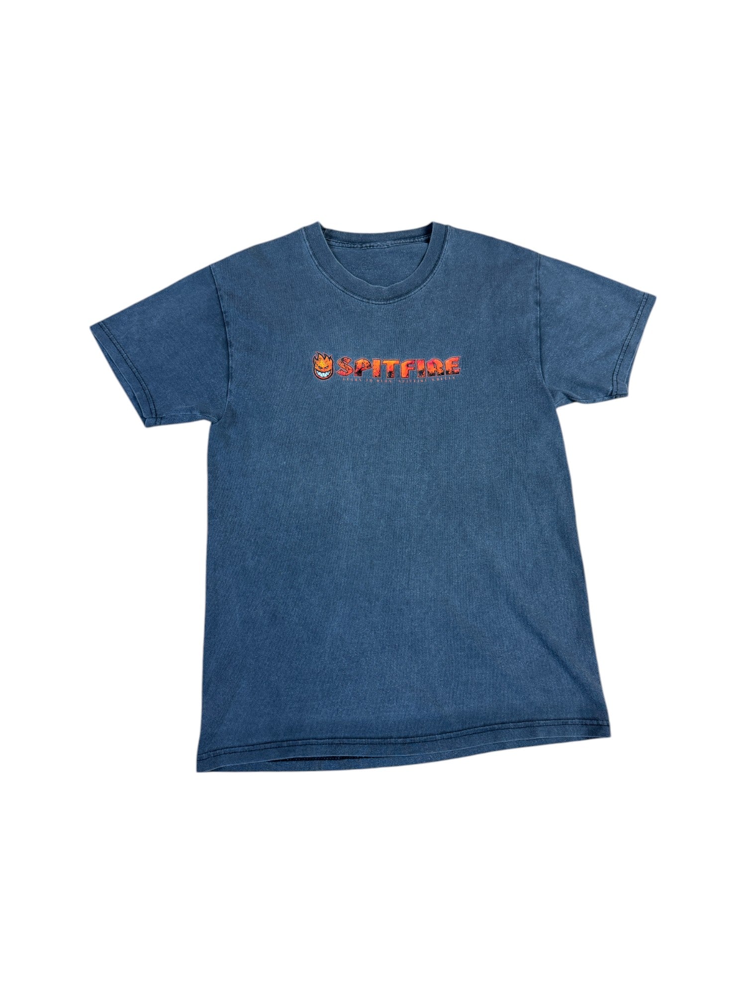 Vintage Spitfire Wheels Shirt 90s "Learn to burn" Faded Grau S-M - RareRags