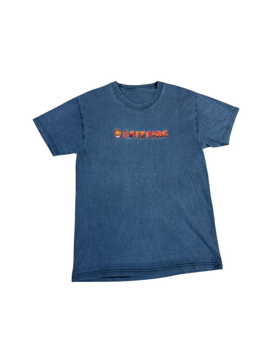 Vintage Spitfire Wheels Shirt 90s "Learn to burn" Faded Grau S-M