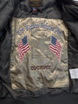90s Cockpit USA G-1 Flight Jacket M-422A "The Nation Salutes You"-Edition Made In USA Khaki 44 L-XL