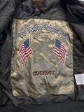 90s Cockpit USA G-1 Flight Jacket M-422A "The Nation Salutes You"-Edition Made In USA Khaki 44 L-XL
