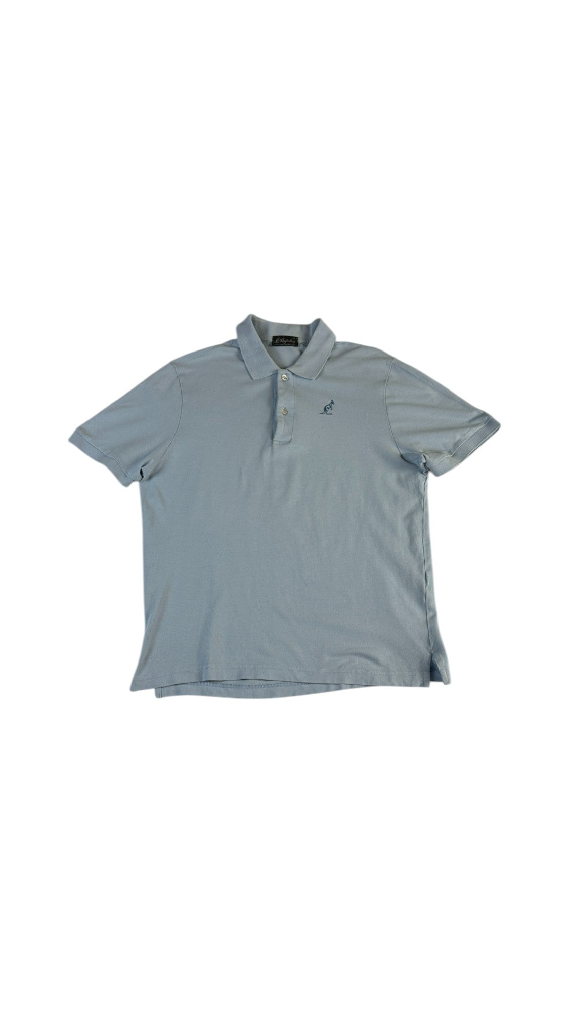 Vintage Australian By L'Alpina Poloshirt 90s Basic Made In Italy Hellblau (48) M - RareRags