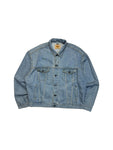 90s Hardo Rock Cafe Jeansjacke "Orlando- save the planet" Hellblau XXL