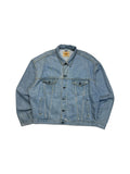 90s Hardo Rock Cafe Jeansjacke "Orlando- save the planet" Hellblau XXL