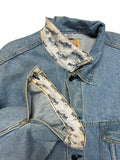 90s Hardo Rock Cafe Jeansjacke "Orlando- save the planet" Hellblau XXL