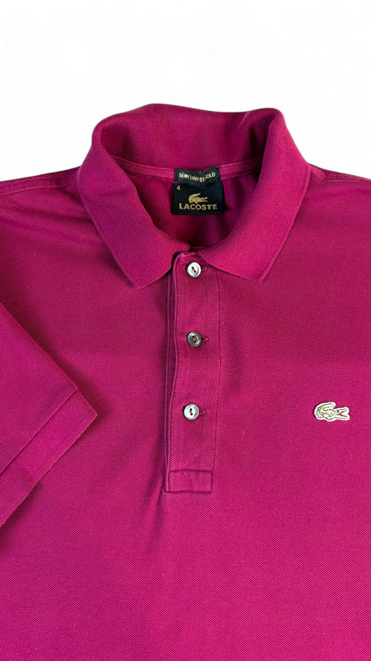 Vintage Lacoste Poloshirt 90s Limited Edition Gold Lila 4 M