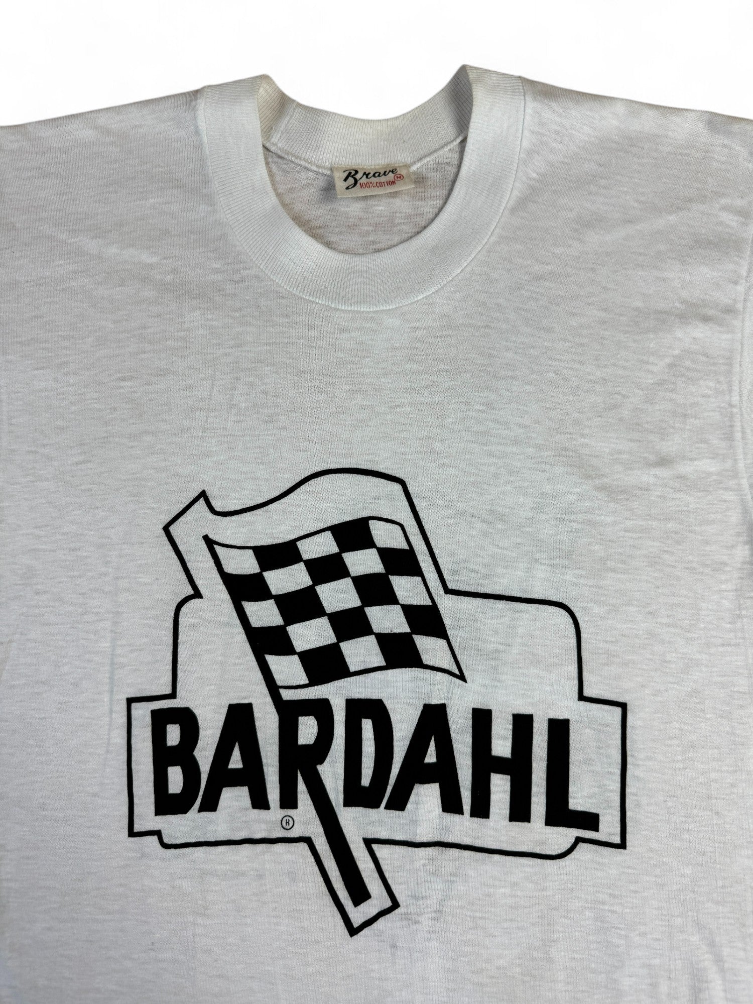Vintage Brave Shirt 80s "Bardahl" Single Stitch Weiß S-M - RareRags