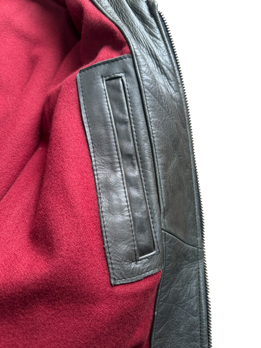1995 Levis Lederjacke Red Lining Grau XL