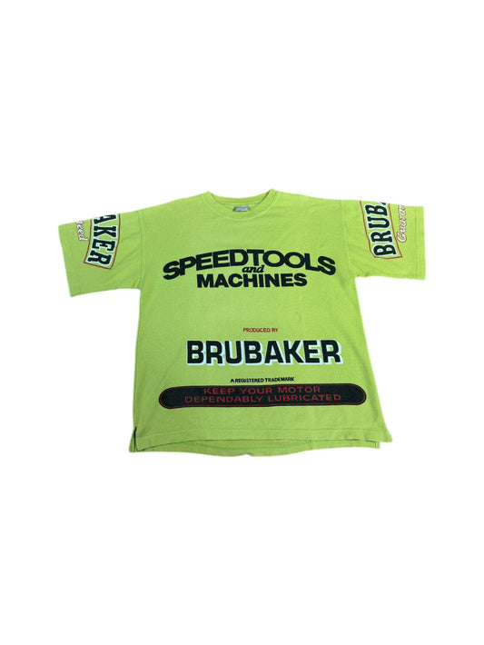 Vintage Brubaker Shirt 90s "Speedtools and machines" Gelb L