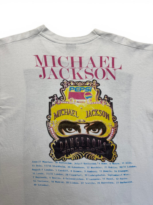 Rare! 1992 Screen Stars Shirt Michael Jackson Dangerous World Tour Single Stitch Weiß XL