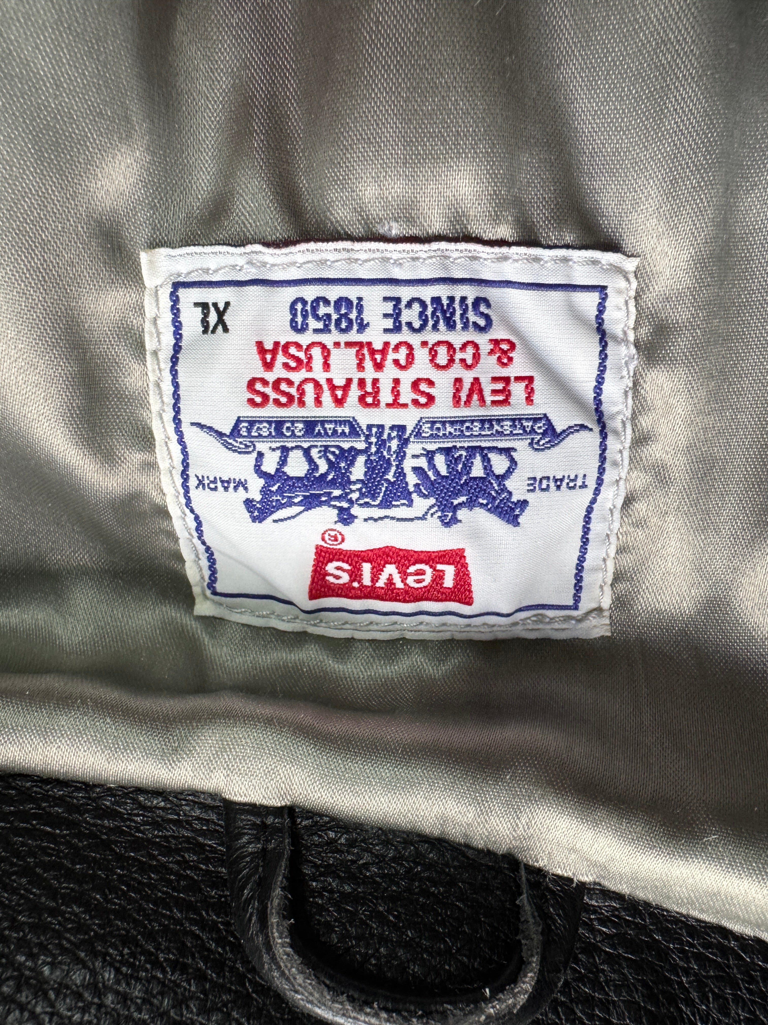 1997 Levis Lederjacke Schwarz XL